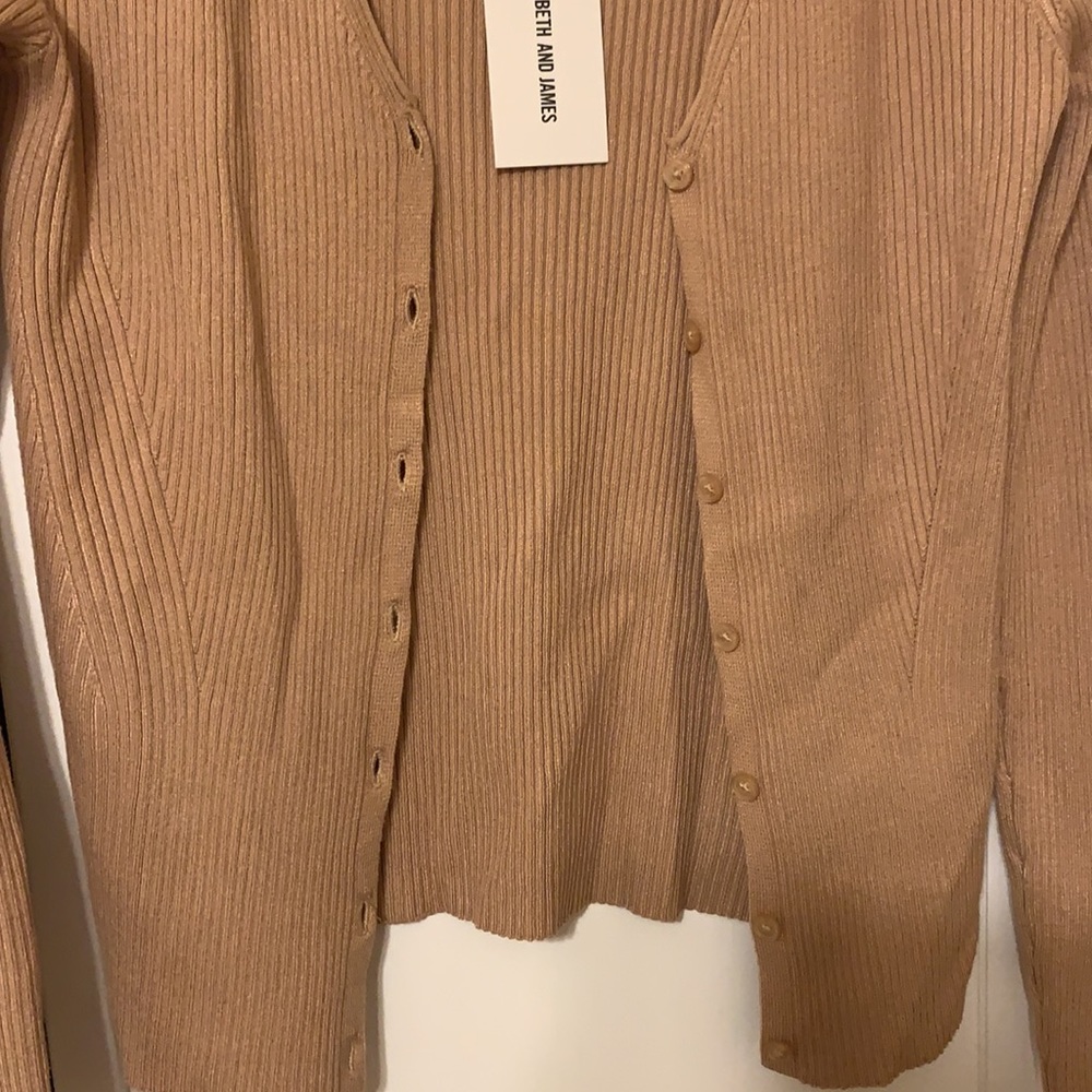 Elizabeth and James camel rubbed cardigan - Picture 2 of 5